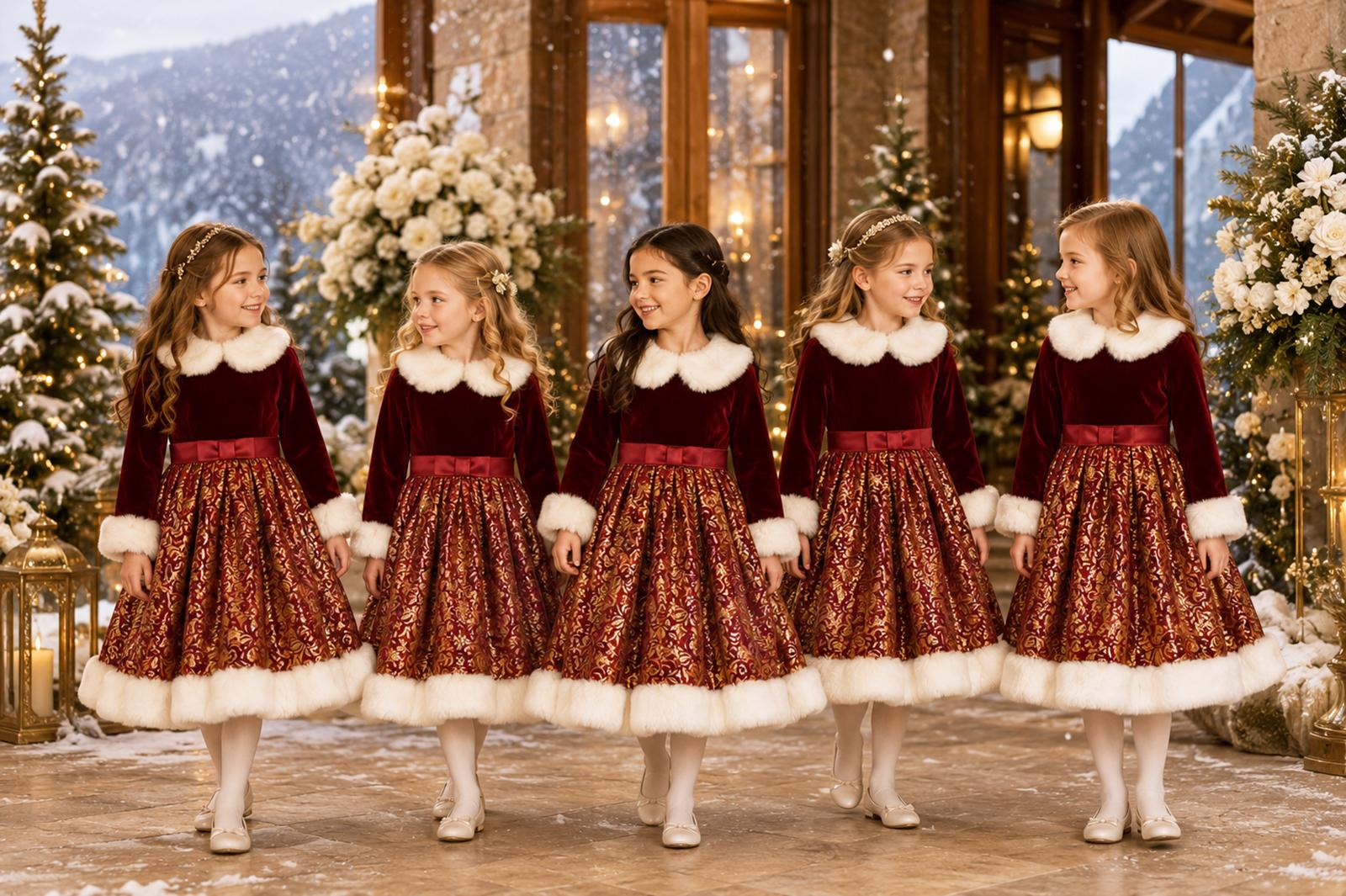 Weihnachtskleid für Mädchen zur Winterhochzeit – Noëllie