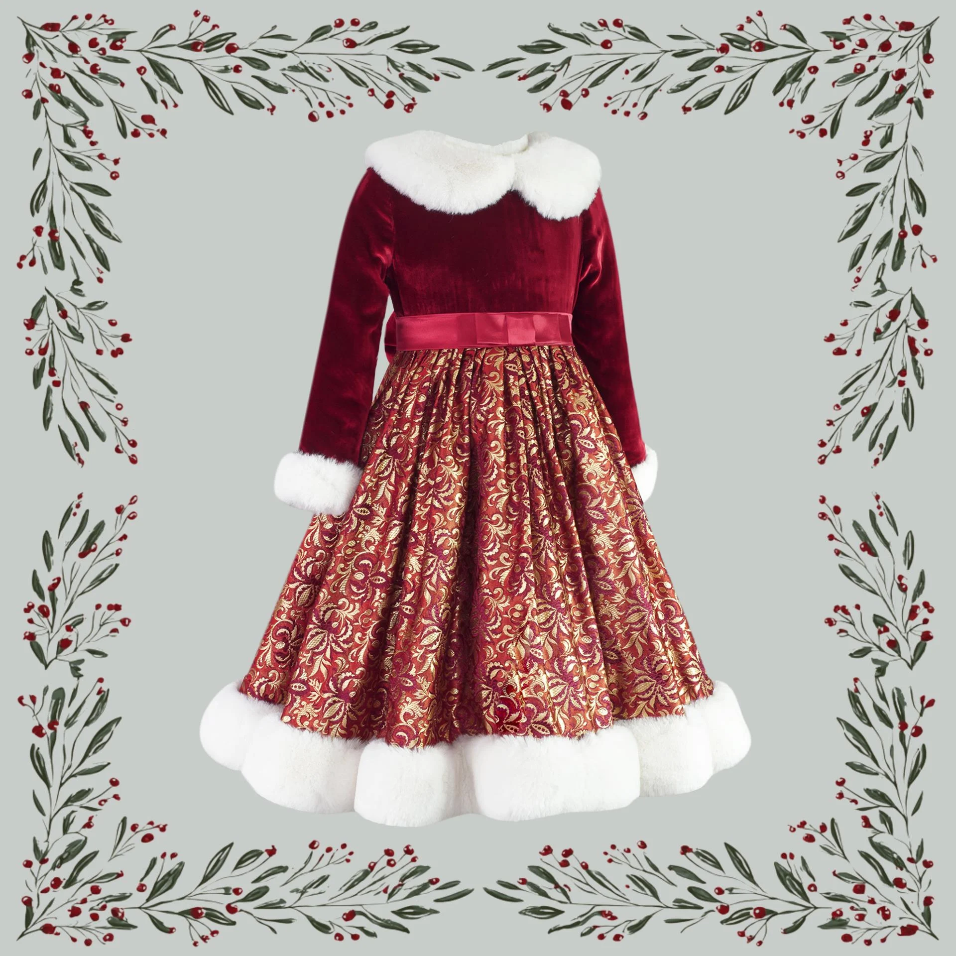 Weihnachtskleid für Mädchen 