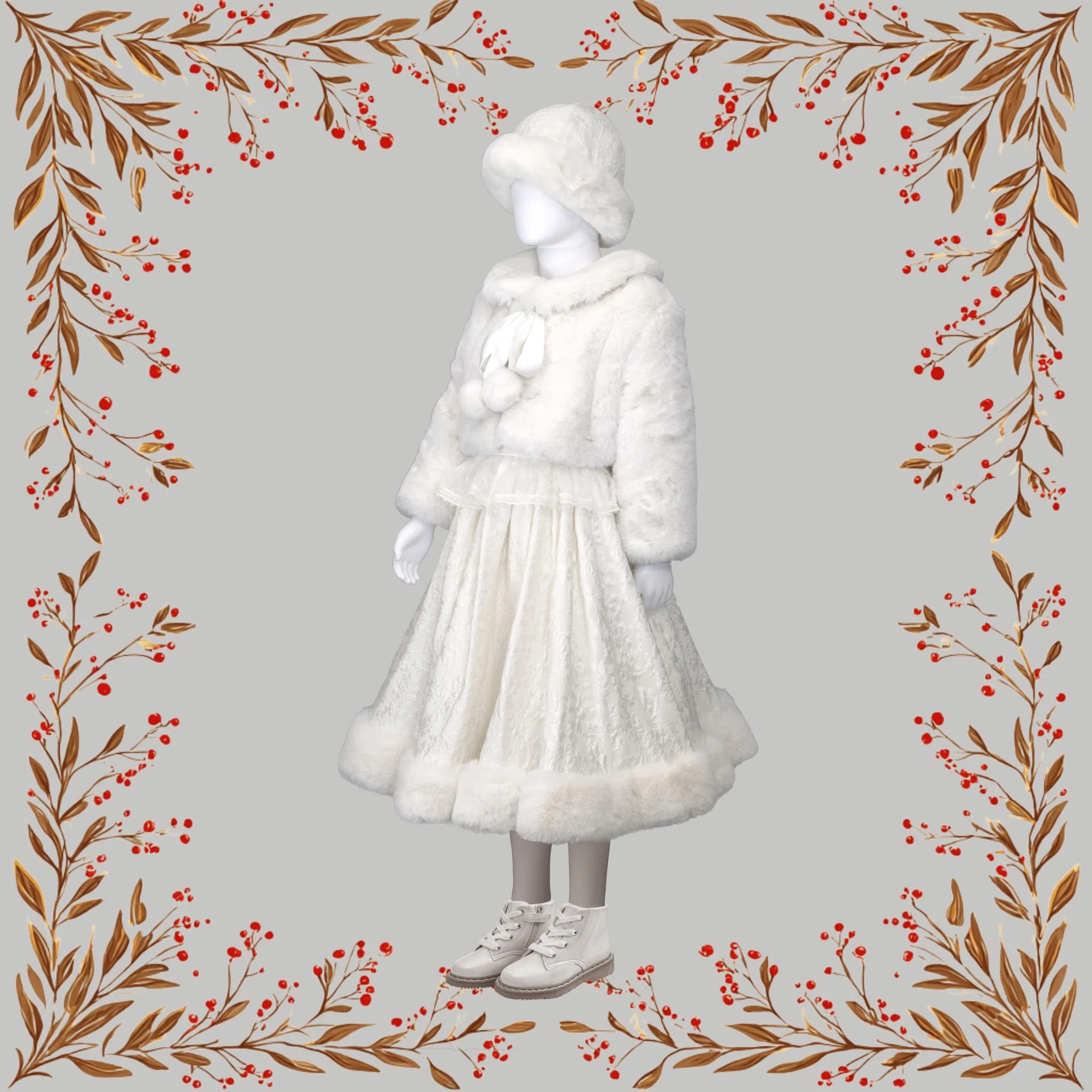 Tenue de fete hiver fille aurore